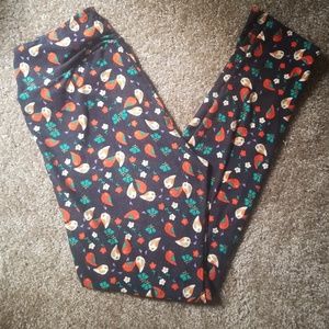 Lularoe bird pattern leggings
